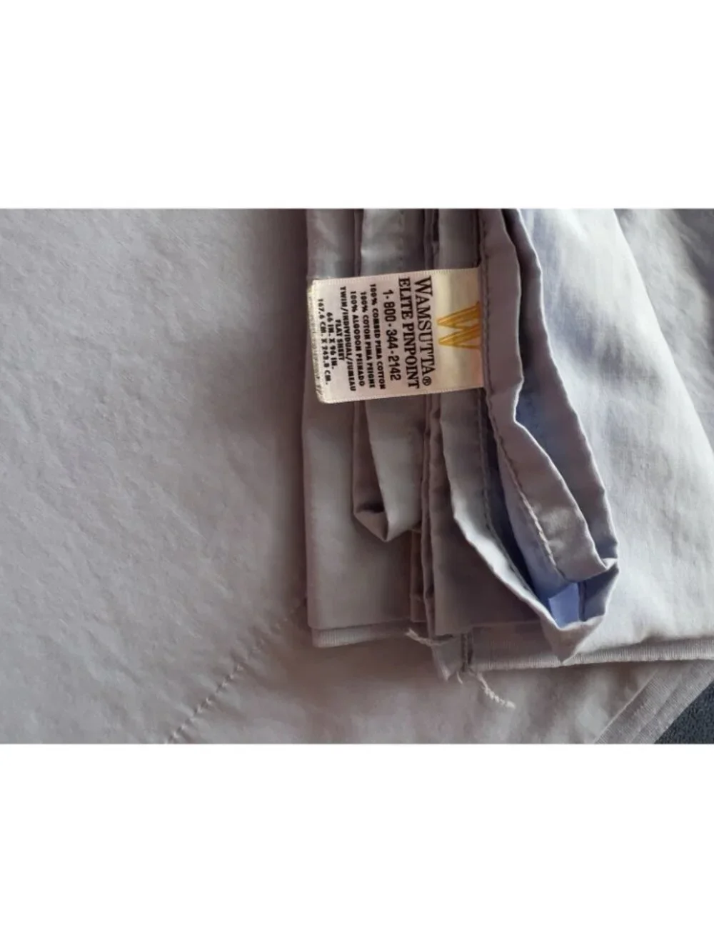 Wamsutta Elite Pinpoint TWIN FLAT Sheet 100% Pima Cotton Blue 66